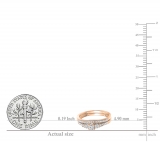 1.00 Carat (ctw) 14K Rose Gold Round Cut Diamond Ladies 5 Stone Bridal Engagement Ring With Matching Band Set 1 CT