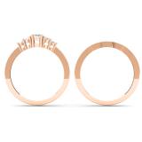 0.45 Carat (ctw) Round Diamond Ladies 5 Stone Bridal Engagement Ring Matching Band Set 1/2 CT 14k Rose Gold