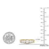 0.75 Carat (ctw) 14K Yellow Gold Round Cut Diamond Ladies 5 Stone Bridal Engagement Ring With Matching Band Set 3/4 CT