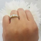 0.75 Carat (ctw) 14K Yellow Gold Round Cut Diamond Ladies 5 Stone Bridal Engagement Ring With Matching Band Set 3/4 CT