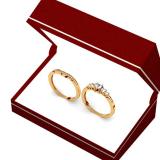 0.45 Carat (ctw) Round Diamond Ladies 5 Stone Bridal Engagement Ring Matching Band Set 1/2 CT 14K Yellow Gold