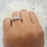 0.45 Carat (ctw) Round Diamond Ladies 5 Stone Bridal Engagement Ring Matching Band Set 14k White Gold