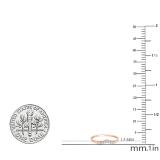 0.10 Carat (ctw) Round Diamond Ladies 7 Stone Wedding Guard Chevron Band 1/10 CT 18K Rose Gold