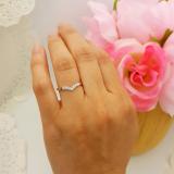 0.10 Carat (ctw) Round Diamond Ladies 7 Stone Wedding Guard Chevron Band 1/10 CT 18K Rose Gold