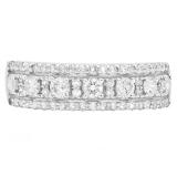 0.75 Carat (ctw) 18k White Gold Round Diamond Ladies Anniversary Wedding Band Ring 3/4 CT
