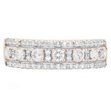 0.75 Carat (ctw) 14k Rose Gold Round Diamond Ladies Anniversary Wedding Band Ring 3/4 CT