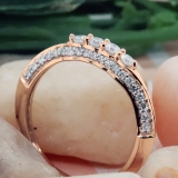 0.50 Carat (ctw) Round White Diamond Ladies Stackable Wedding Ring 1/2 CT 14K Rose Gold