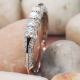 0.50 Carat (ctw) Round White Diamond Ladies Stackable Wedding Ring 1/2 CT 14K Rose Gold