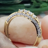 0.50 Carat (ctw) Round White Diamond Ladies Stackable Wedding Ring 1/2 CT 14K Yellow Gold