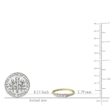 0.50 Carat (ctw) Round White Diamond Ladies Stackable Wedding Ring 1/2 CT 14K Yellow Gold