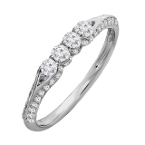 0.50 Carat (ctw) Round White Diamond Ladies Stackable Wedding Ring 1/2 CT 14K White Gold