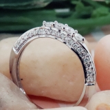 0.50 Carat (ctw) Round White Diamond Ladies Stackable Wedding Ring 1/2 CT 14K White Gold