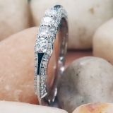 0.50 Carat (ctw) Round White Diamond Ladies Stackable Wedding Ring 1/2 CT 14K White Gold