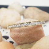 0.15 Carat (ctw) 10k Yellow Gold Round White Real Diamond Wedding Anniversary Milgrain Stackable Band Ring
