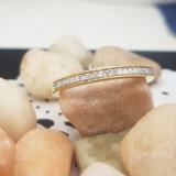 0.15 Carat (ctw) 10k Yellow Gold Round White Real Diamond Wedding Anniversary Milgrain Stackable Band Ring