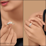 0.40 Carat (ctw) 14k Yellow Gold Round Diamond Ladies 3 Stone Bridal Ring Engagement Set