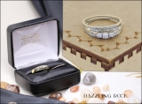 0.40 Carat (ctw) 14k Yellow Gold Round Diamond Ladies 3 Stone Bridal Ring Engagement Set