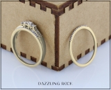 0.40 Carat (ctw) 14k Yellow Gold Round Diamond Ladies 3 Stone Bridal Ring Engagement Set