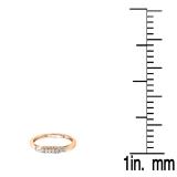 0.13 Carat (ctw) 14K Rose Gold Round & Baguette Cut Diamond Ladies Anniversary Wedding Stackable Guard Band