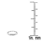 0.13 Carat (ctw) 14K White Gold Round & Baguette Cut Diamond Ladies Anniversary Wedding Stackable Guard Band