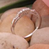 0.13 Carat (ctw) 14K White Gold Round & Baguette Cut Diamond Ladies Anniversary Wedding Stackable Guard Band