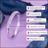 0.25 Carat (ctw) 18K White Gold Round Diamond Ladies Pave Anniversary Wedding Band Stackable Ring 1/4 CT