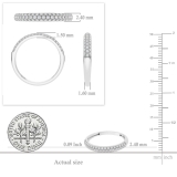 0.25 Carat (ctw) 18K White Gold Round Diamond Ladies Pave Anniversary Wedding Band Stackable Ring 1/4 CT
