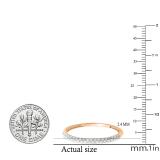 0.25 Carat (ctw) 10k Rose Gold Round Diamond Ladies Pave Anniversary Wedding Band Stackable Ring 1/4 CT