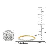 0.25 Carat (ctw) 10k Yellow Gold Round White Diamond Ladies Pave Anniversary Wedding Band Stackable Ring 1/4 CT