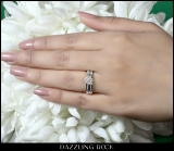 0.55 Carat (ctw) 10k White Gold Round & Princess Diamond Ladies Heart Shaped Bridal Ring Engagement Matching Band Set