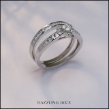 0.55 Carat (ctw) 10k White Gold Round & Princess Diamond Ladies Heart Shaped Bridal Ring Engagement Matching Band Set