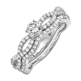 1.00 Carat (ctw) 14k White Gold Brilliant Round Cut Diamond Ladies Bridal Engagement Ring Matching Wedding Set