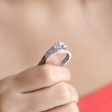 1.00 Carat (ctw) 14k White Gold Round Diamond Ladies Bridal Engagement Ring Matching Band Set