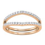 0.25 Carat (ctw) 14K Rose Gold Round White Diamond Ladies Anniversary Enhancer Guard Matching Wedding Band