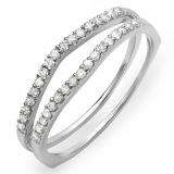 0.25 Carat (ctw) 14K White Gold Round White Diamond Ladies Anniversary Enhancer Guard Matching Wedding Band