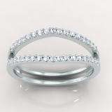 0.25 Carat (ctw) 14K White Gold Round White Diamond Ladies Anniversary Enhancer Guard Matching Wedding Band