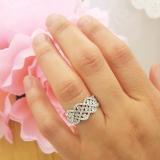 0.33 Carat (ctw) Sterling Silver Round Diamond Ladies Cocktail Right Hand Ring 1/3 CT