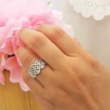 0.33 Carat (ctw) Sterling Silver Round Diamond Ladies Cocktail Right Hand Ring 1/3 CT