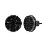 0.40 Carat (ctw) 14K White Gold Real Black Diamond Micro Pave Hip Hop Mens Stud Earrings