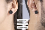 0.40 Carat (ctw) 14K White Gold Real Black Diamond Micro Pave Hip Hop Mens Stud Earrings
