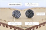 0.40 Carat (ctw) 14K White Gold Real Black Diamond Micro Pave Hip Hop Mens Stud Earrings