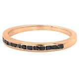 0.25 Carat (ctw) Round Black Diamond Wedding Stackable Band 1/4 CT 14K Rose Gold