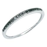 0.25 Carat (ctw) Round Black Diamond Wedding Anniversary Stackable Band 1/4 CT Sterling Silver