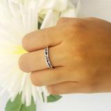 0.25 Carat (ctw) Round Black Diamond Wedding Anniversary Stackable Band 1/4 CT Sterling Silver