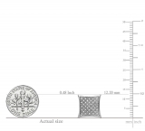 0.10 Carat (ctw) Round White Diamond Kite Men's Hip Hop Iced Stud Earring 1/10 CT 10K White Gold (Only 1 Pc)