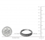 0.50 Carat (ctw) 14K Black Rhodium Plated White-Gold Round Black Diamond Ladies Anniversary Wedding Band 1/2 CT