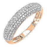 0.50 Carat (ctw) 14k Rose Gold Round White Diamond Ladies Anniversary Wedding Band 1/2 CT