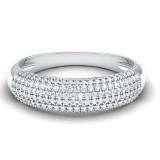 0.50 Carat (ctw) 14k White Gold Round Diamond Ladies Anniversary Wedding Band 1/2 CT