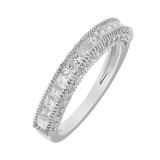 1.40 Carat (ctw) 14k White Gold Princess & Round Diamond Ladies Anniversary Wedding Matching Band Stackable Ring