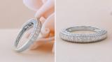 1.40 Carat (ctw) 14k White Gold Princess & Round Diamond Ladies Anniversary Wedding Matching Band Stackable Ring